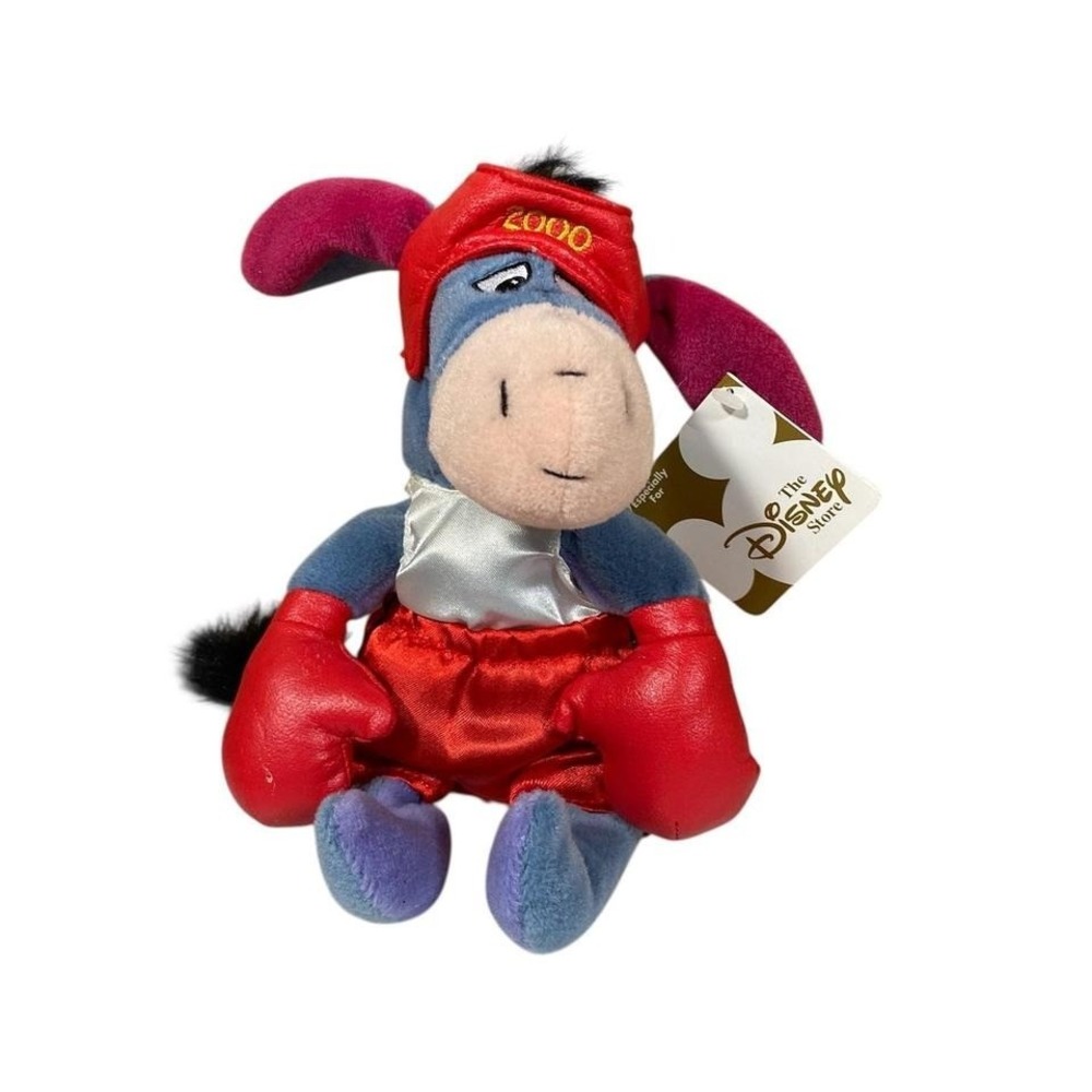 Vintage‎ Disney Store Eeyore Boxing Mini Bean Bag Plush NWT 8"